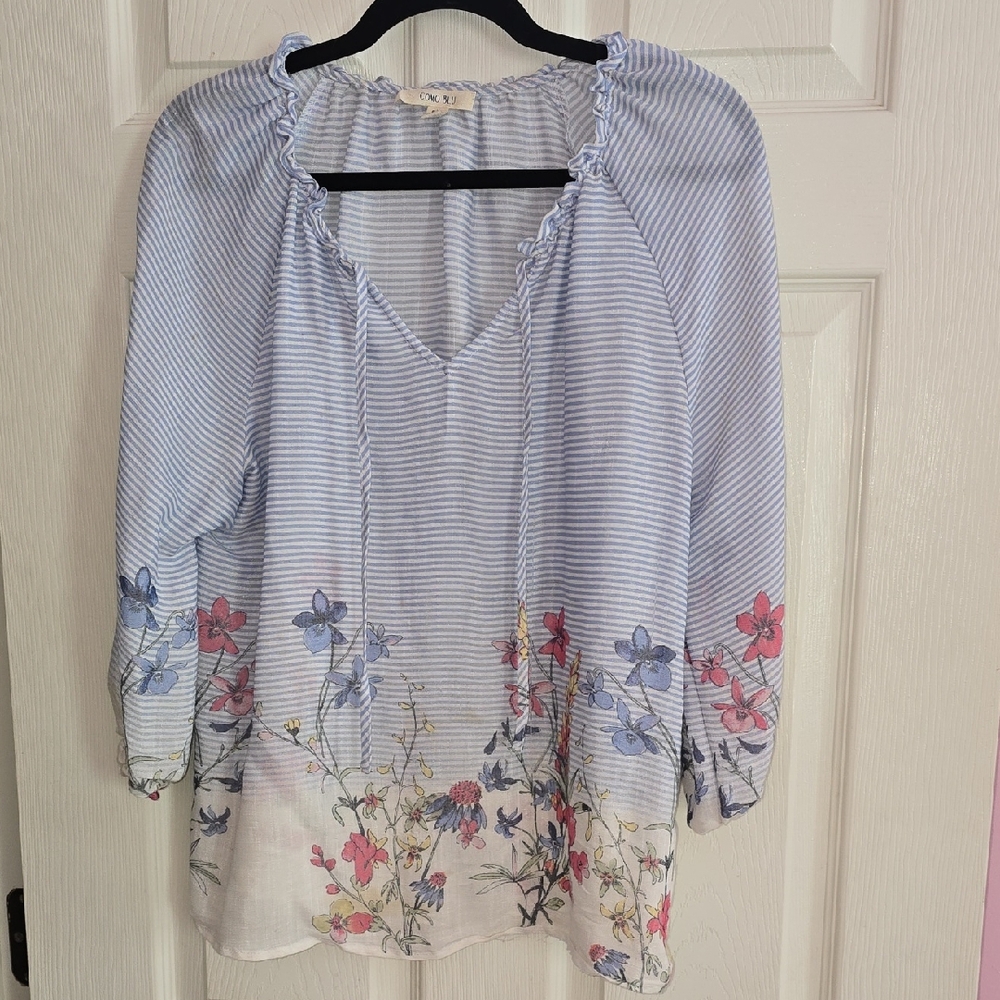 Floral Striped‎ Women's Top